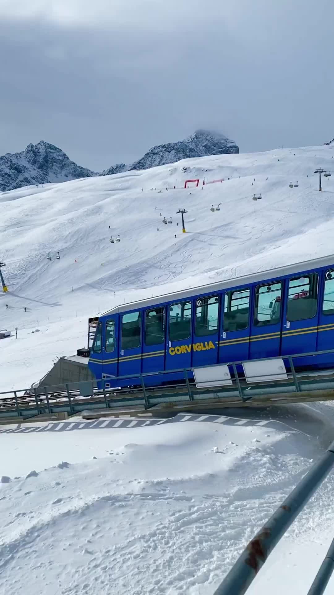 Stunning Corviglia Mountain Train Ride in St. Moritz