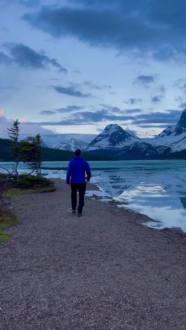 Blue Hour Reflections at Bow Lake, Canadian Rockies