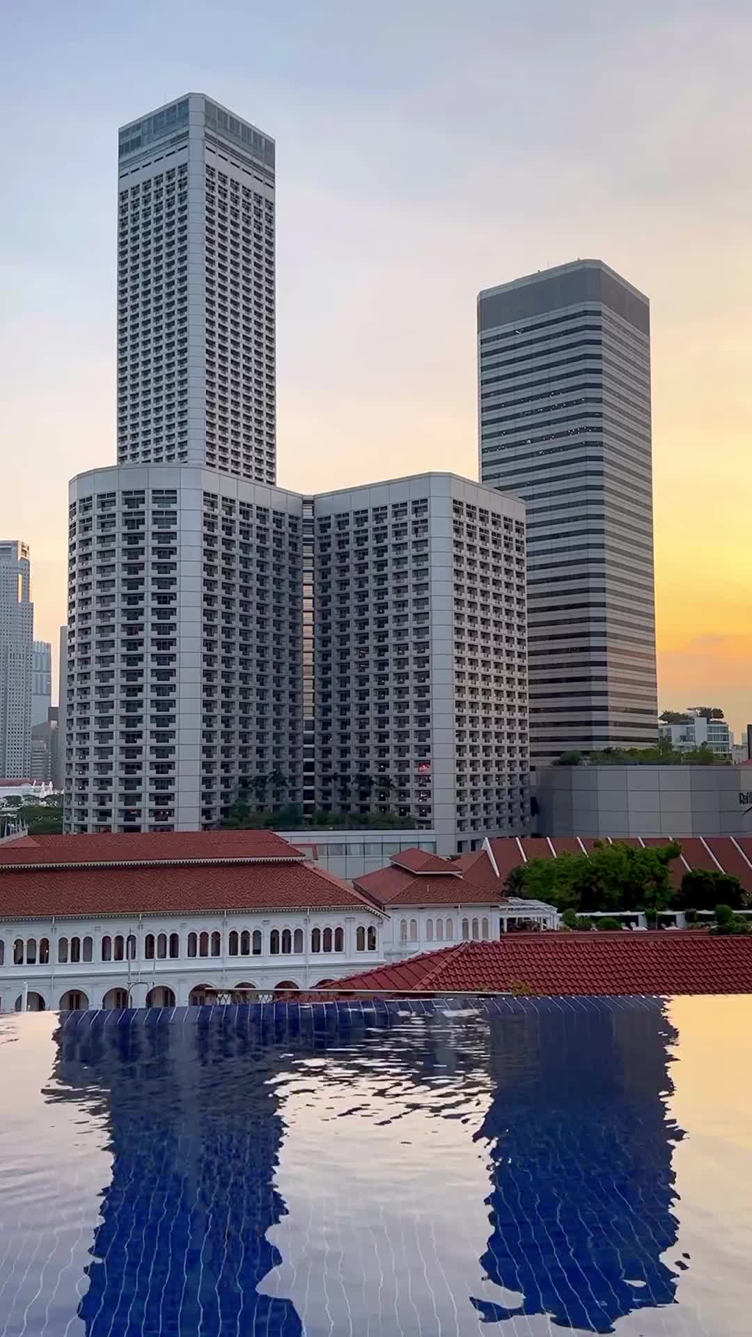 Sunset at Naumi Singapore's Rooftop Infinity Pool