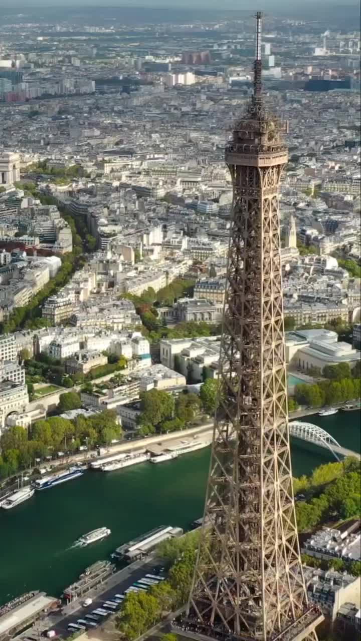 The Iron Lady: Eiffel Tower Drone View in Paris