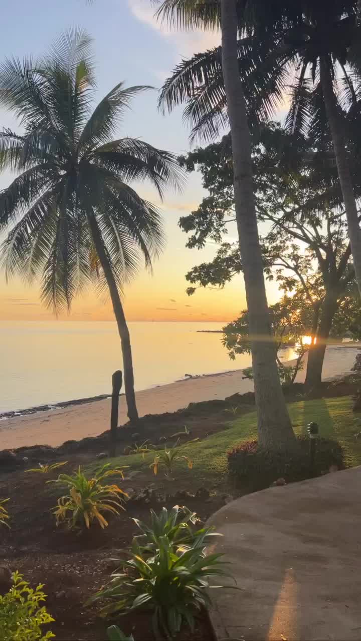 Stunning Fiji Sunset Over Nadi Beaches 🌅🏝️