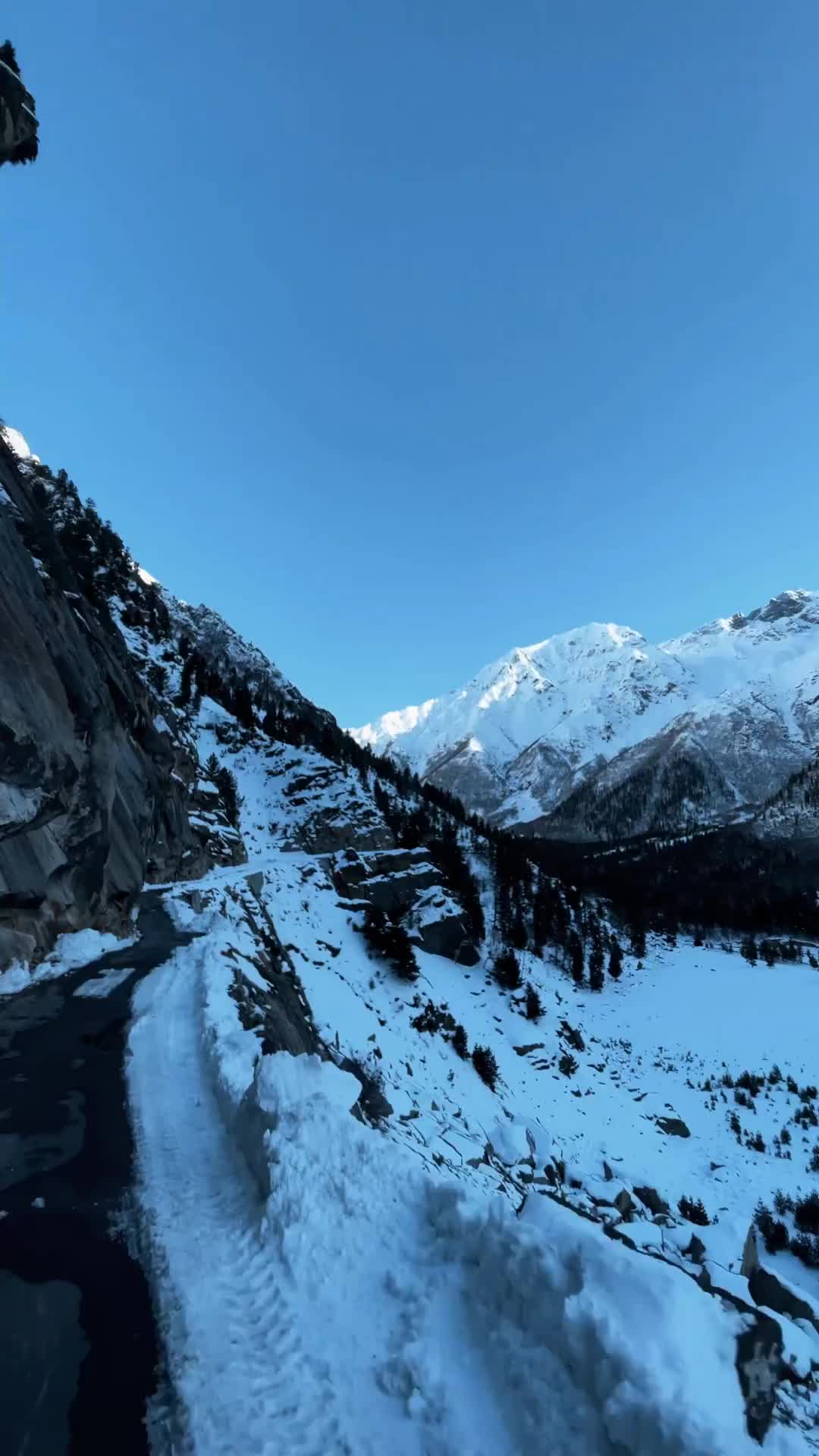 Stunning Winter Views of Sangla Valley's Mountains