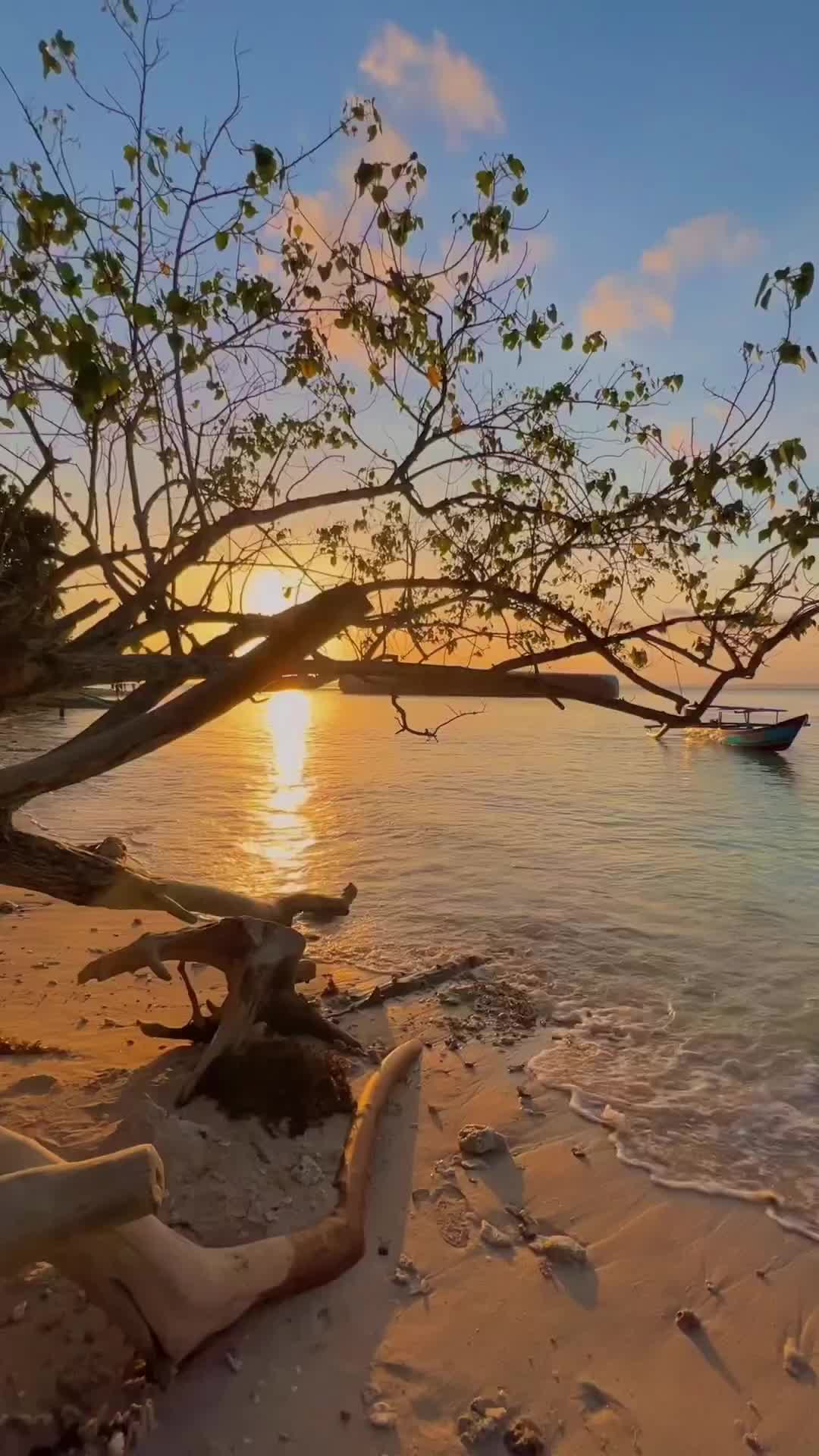 Stunning Sunset at Pasir Putih Pangandaran, Indonesia