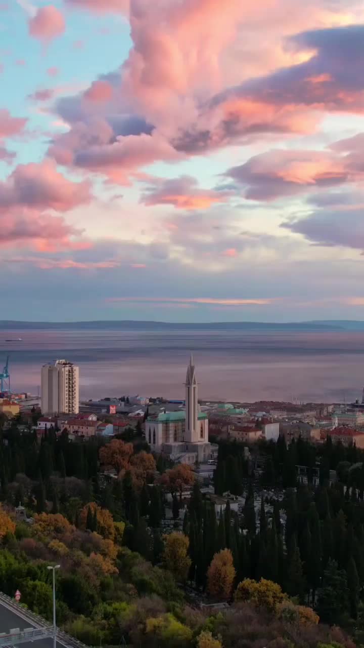 Stunning Sunset in Rijeka, Croatia - Drone Photography