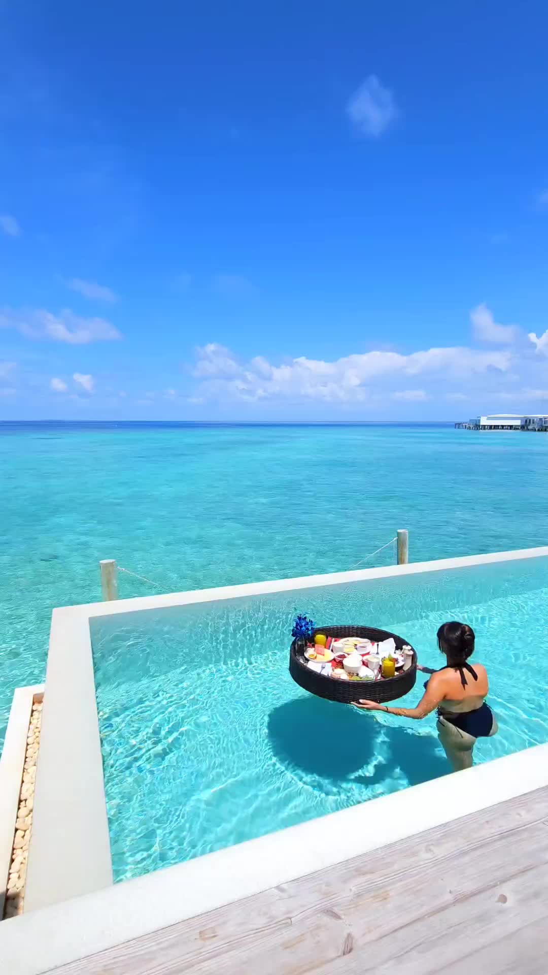 Floating Breakfast in the Maldives at Amilla Fushi
