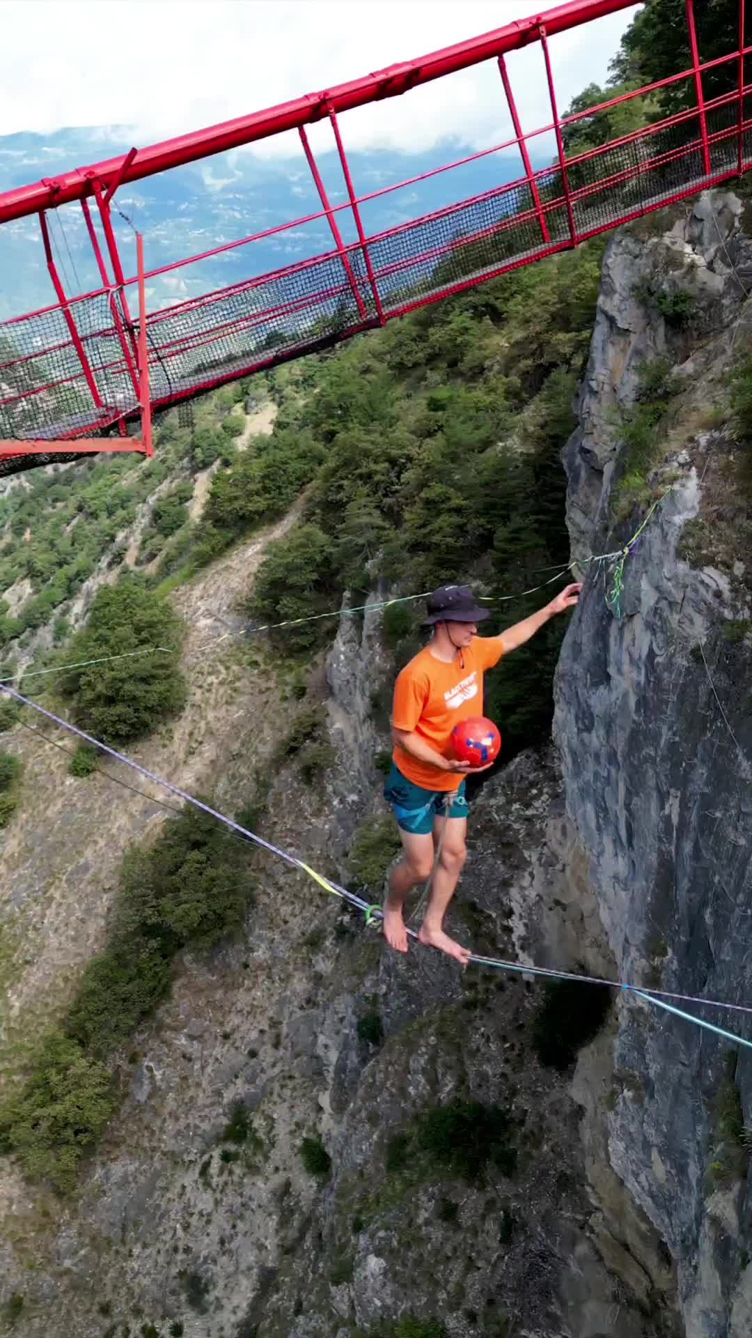 Soccer on a 200m Highline - Unbelievable Skills!