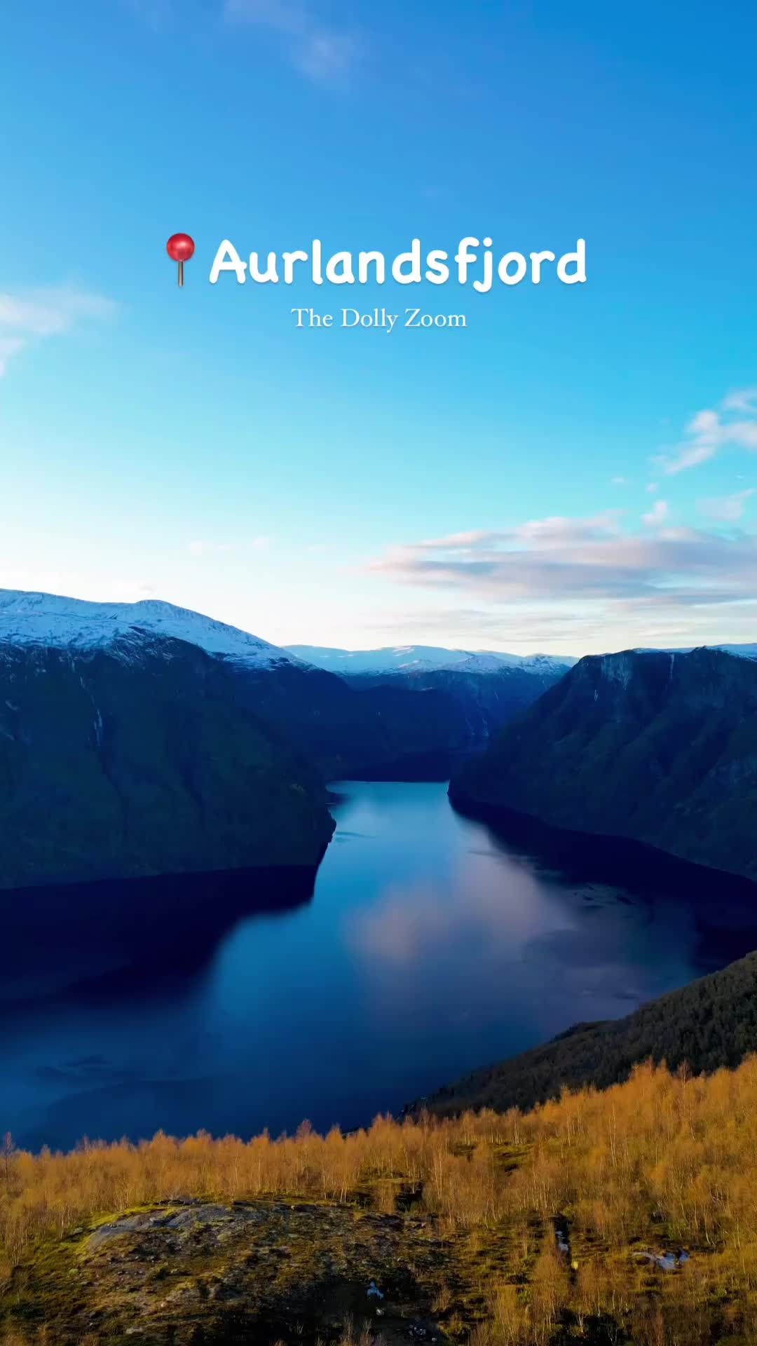 Aurlandsfjord with Stunning Dolly Zoom Effect
