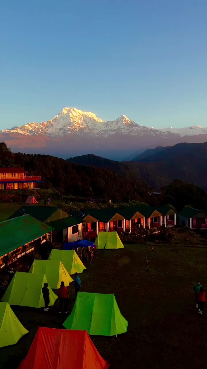 Stunning Sunrise at Australian Camp, Nepal