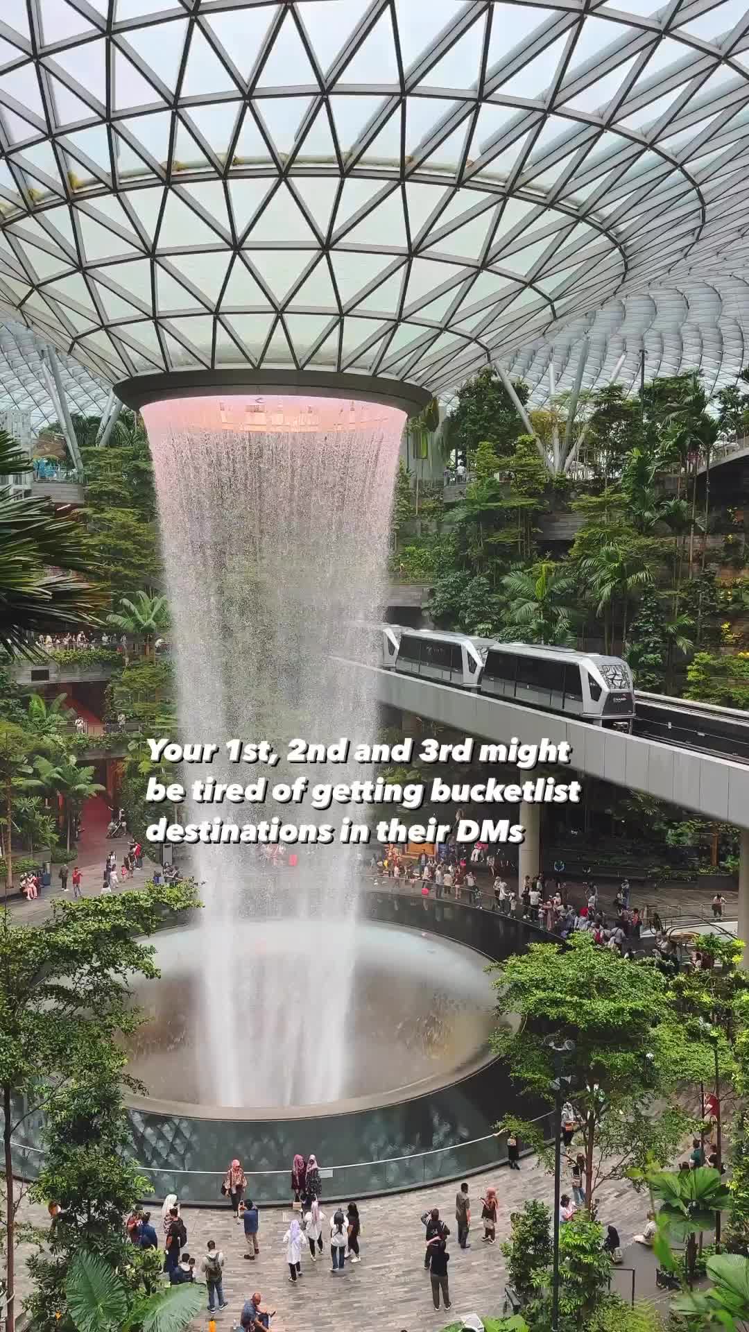 Try your 4th instead 😆✨

This place is way too cool not to SHARE!

📍Jewel — Changi Airport, Singapore 

Jewel is connected to the arrival hall of Terminal 1, but it’s easily accessible from Terminals 2 and 3. 

The Rain Vortex is the world’s tallest indoor waterfall!  Best part about Jewel is that it’s FREE to visit!

If you have a long layover in Singapore, you have to clear immigration first before heading to Jewel. Make sure you have ample time to go through immigration again before your connecting flight. 

We got to the airport 4 hours before our flight out and it wasn’t enough to explore all that Jewel has to offer! Maybe next time 😄

📌 SAVE for your visit to Singapore 

Have you had the chance to visit Jewel yet?! 

________________________________________

💫 FOLLOW @kateswanderlens for more beautiful moments 

________________________________________

#jewelchangi #jewelrainvortex #bucketlisttravel #singaporearchitecture #singaporetravels