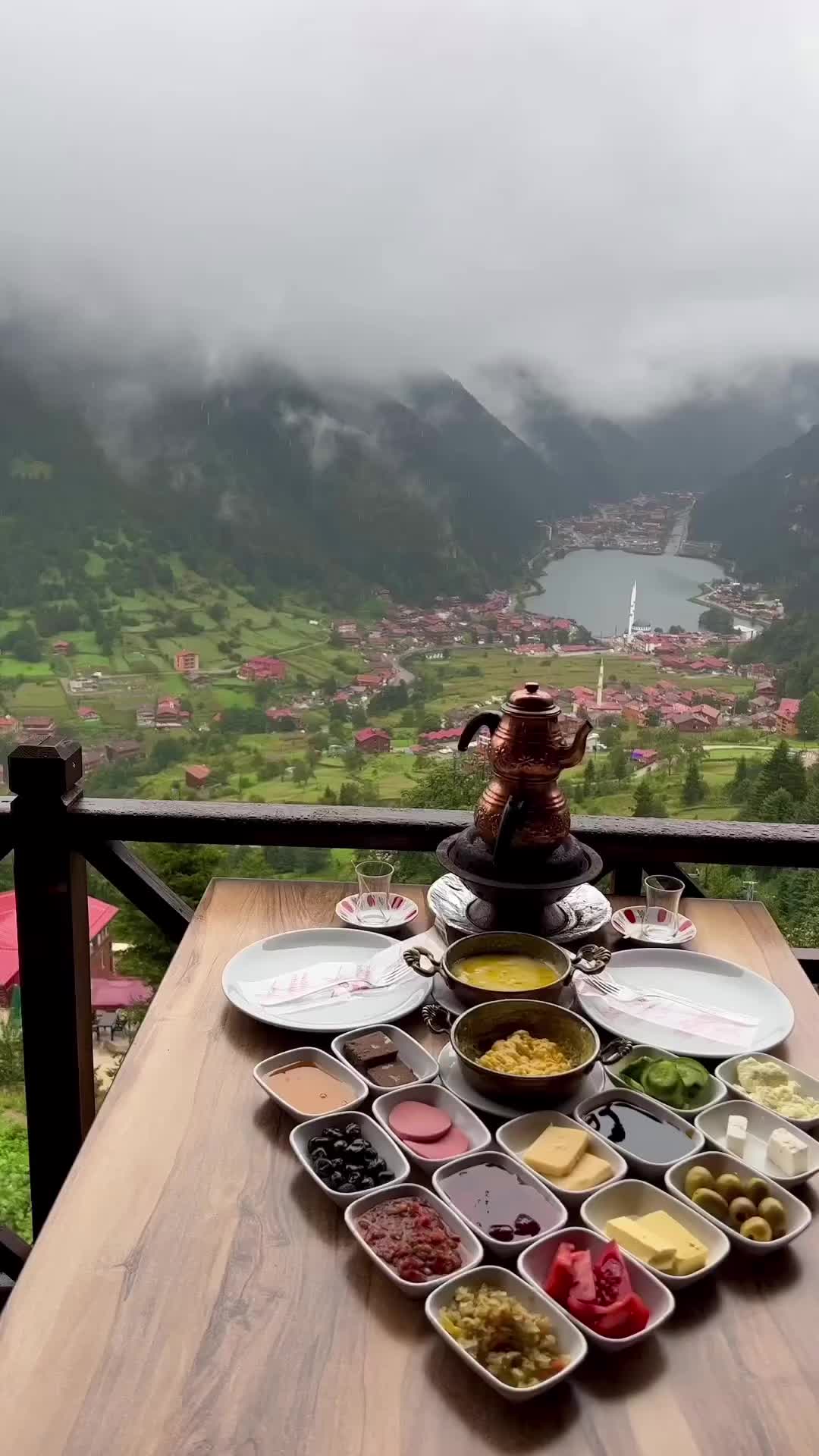 Breakfast in Uzungol, Turkey - Scenic Mountain View