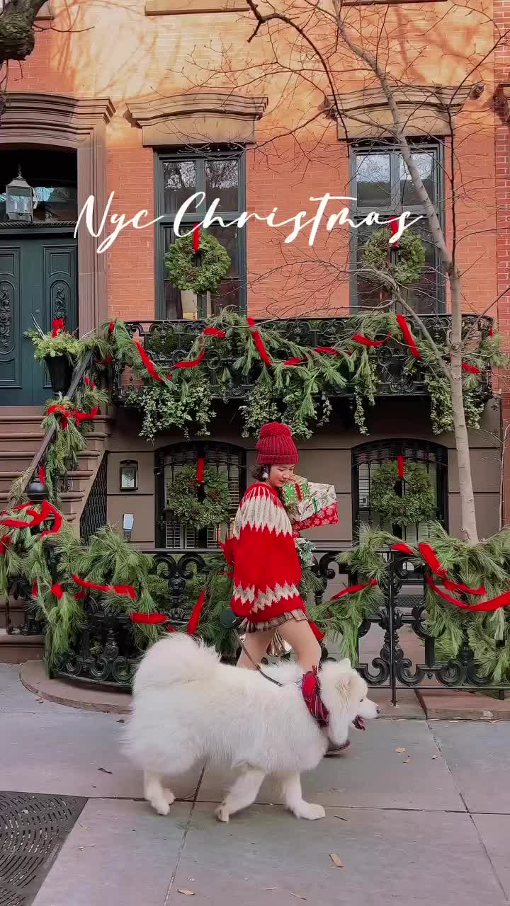 ❤️NYC Christmas • Holiday Shopping Buddies🎁🐾
It’s the week of Christmas! Franz and I are doing some last minute holiday shopping and decoration😆❤️He’s certainly super excited for the holidays. Can you tell? 
How cute are these stoops in West Village? 
📍1. The corner of W11th St and W4th St 
2 &3. Bank St between Bleecker and Greenwich Ave
·
·
· ✨Follow @fishsflourish for more travel, photo & aesthetic inspo
·Boots from @vivaia_official 💫Use code “XMAS” for 20% off
·
· #nycchristmas #newyorkchristmas #christmasinnyc #christmascity #nycholidays #christmastravel #christmasinspo #prettycitynewyork #explorenyc #nycgram #visitnyc #thisisnewyorkcity #wildnewyork #newyorkcityfeelings #nycdotgram #nyc_highlights #nycityworld #travelnyc #newyorktravel #nyc_explorers #newyorkbound #nybucketlist #christmasinnewyork #unlimitednewyork #newyorkigers #nyc_explorers #nyctravelblogger #christmasmarket #westvillage 
·
·
·NYC Christmas, NYC holidays, NYC travel, New York, Christmas trip, Christmas markets, holiday travel, travel tips