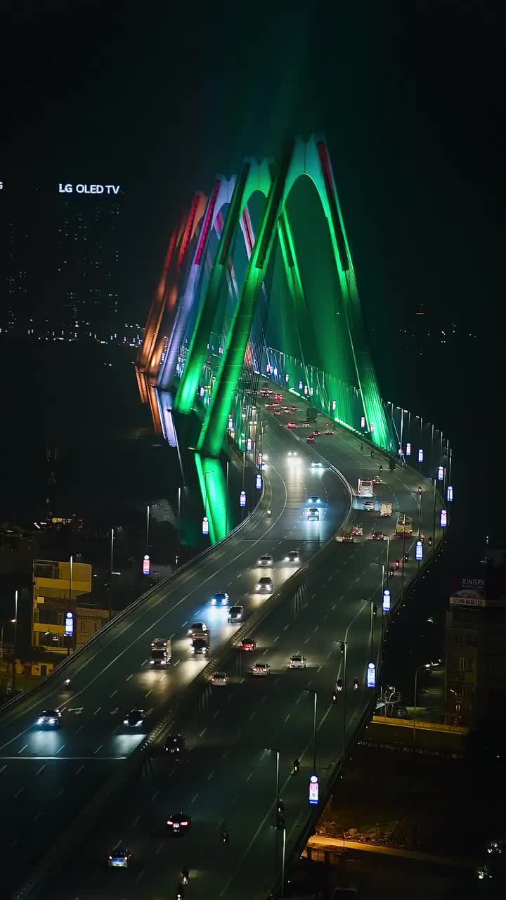 Stunning Night View of Nhat Tan Bridge in Hanoi