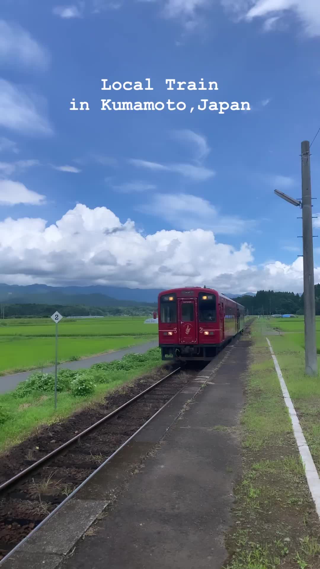 Beautiful Kumakawa Railway Train in Kumamoto, Japan