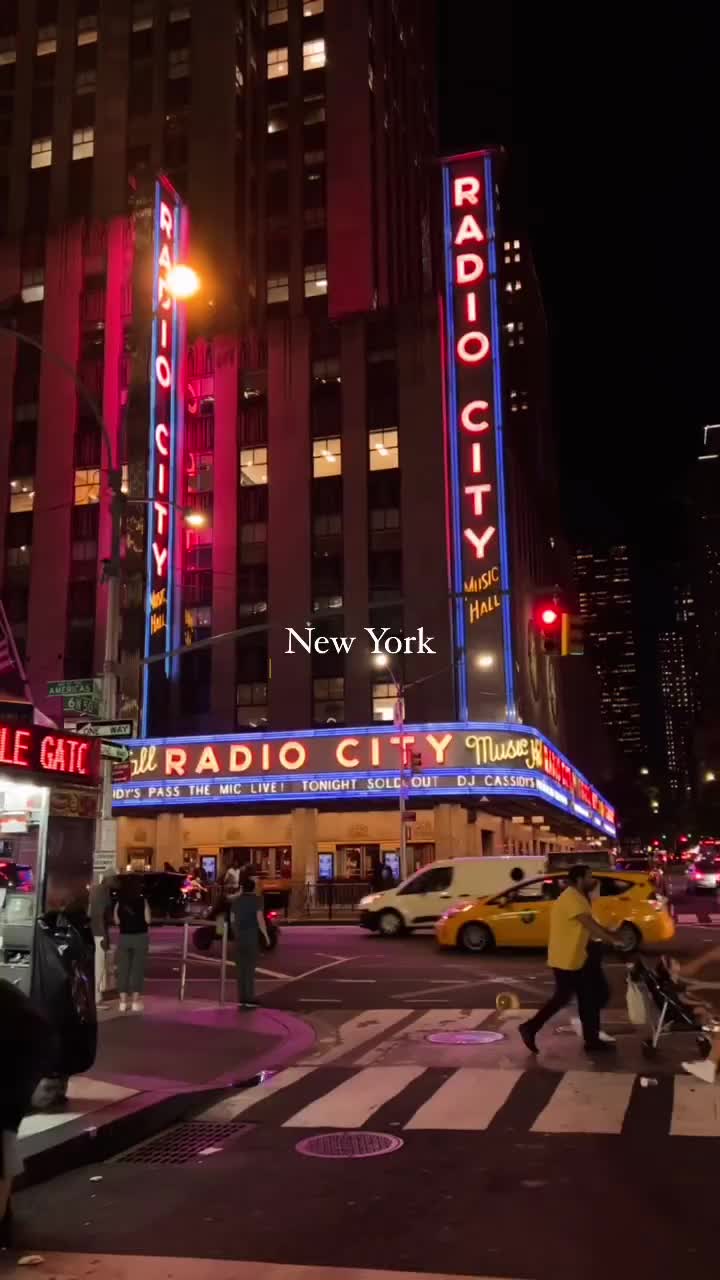 Dazzling Lights of Radio City Music Hall in NYC