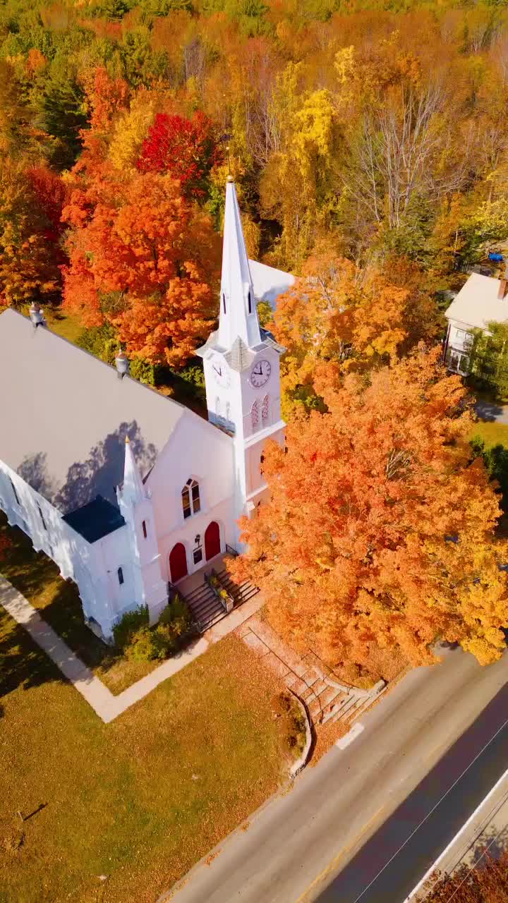 Stunning New England Church Steeples in Fall Foliage