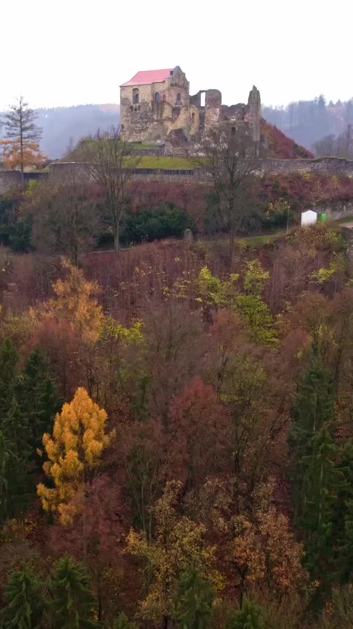 Discover Potštejn Castle: Aerial Views & Drone Footage