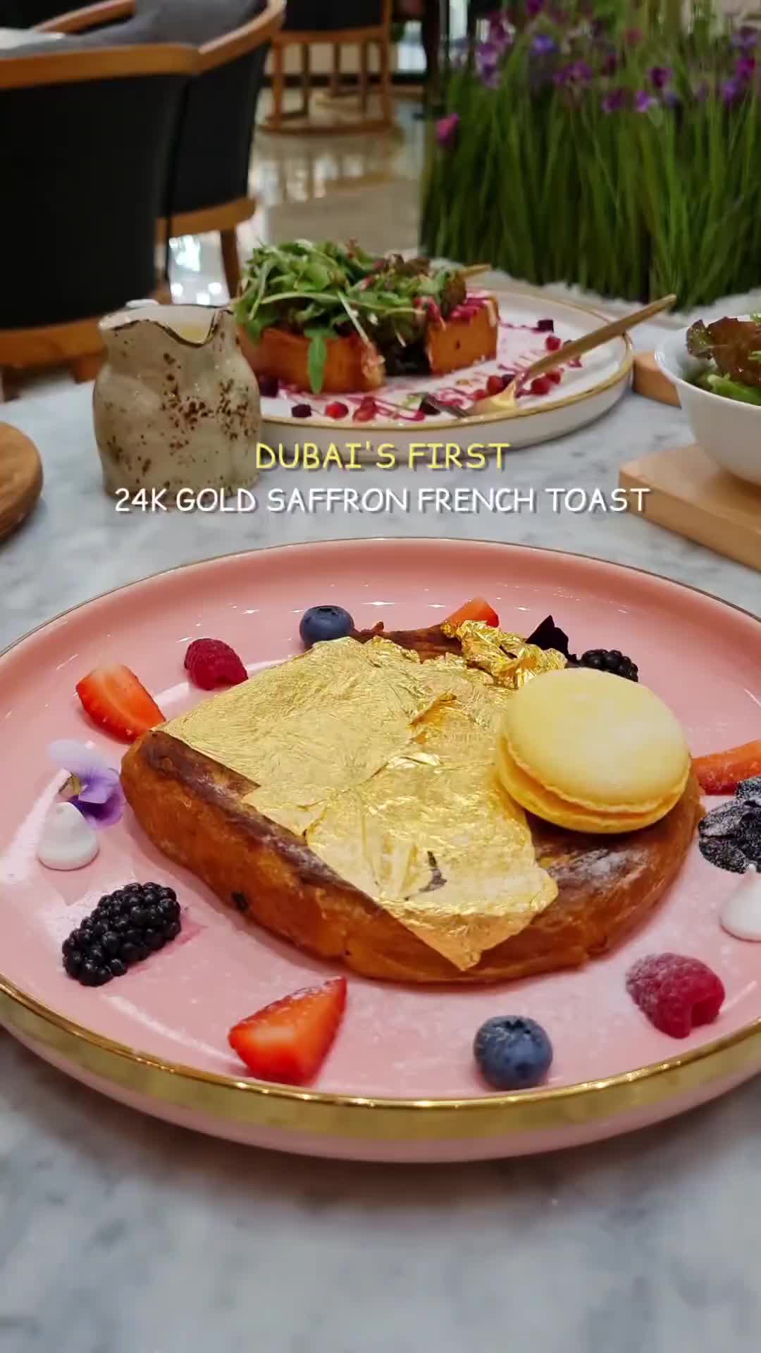 24k Gold Saffron French Toast at SŌ TEA CAFE