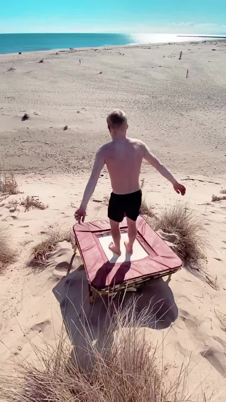 Trampoline Flips on the Beach in South France