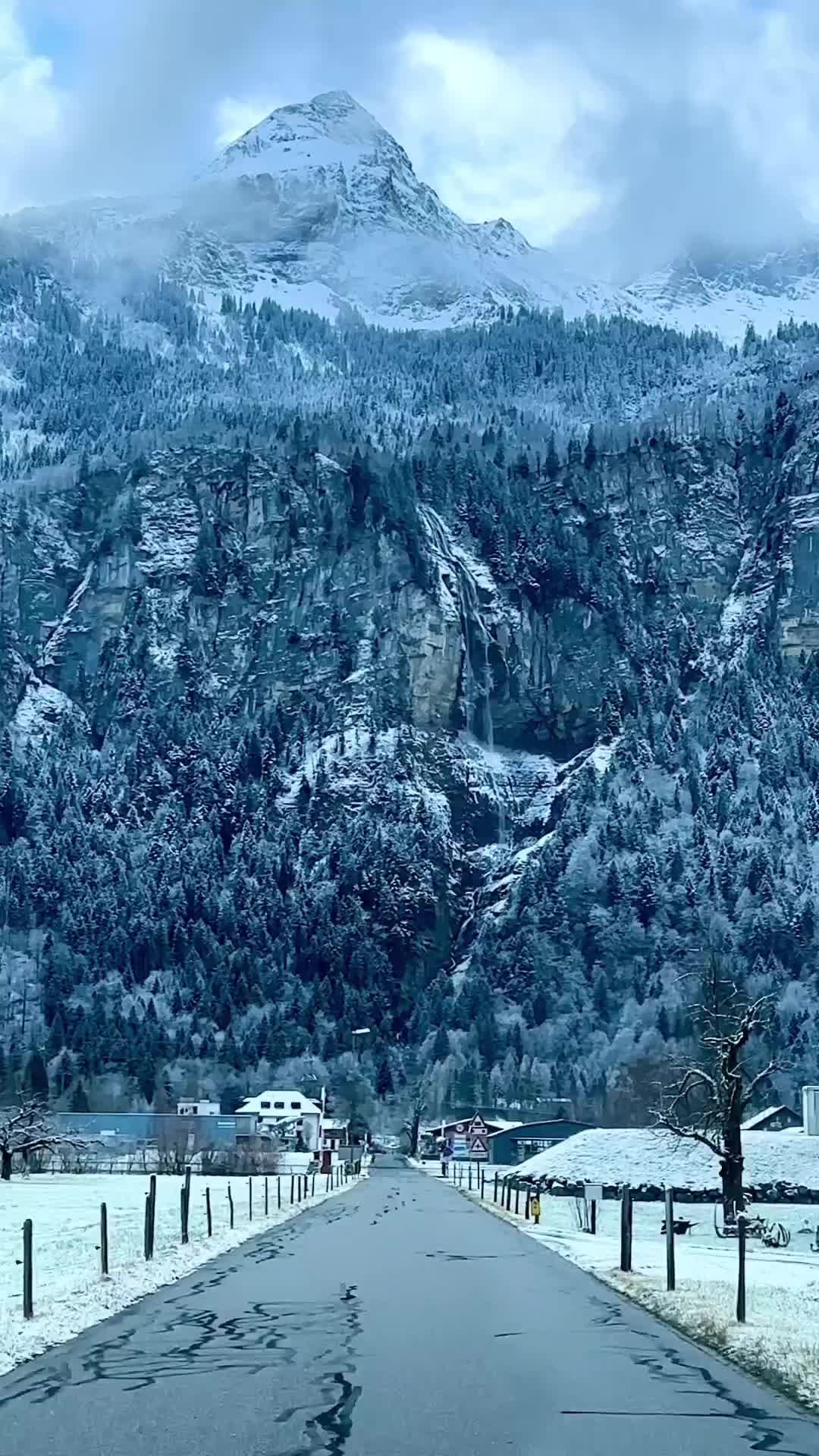 Hypnotic Winter Road in Engelberg, Switzerland